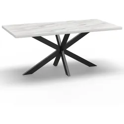 BIG Möbel GmbH Gastro Esstisch 160x90 cm | Marmor Weiß | Spider-Gestell