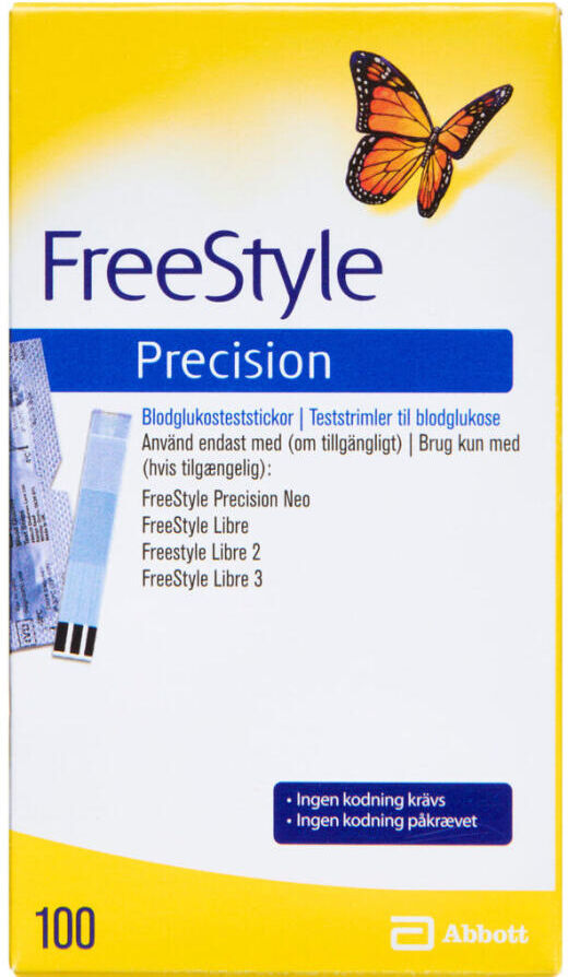 FreeStyle Precision Blodglukosestrimler Teststrimler Medicinsk udstyr 100 stk