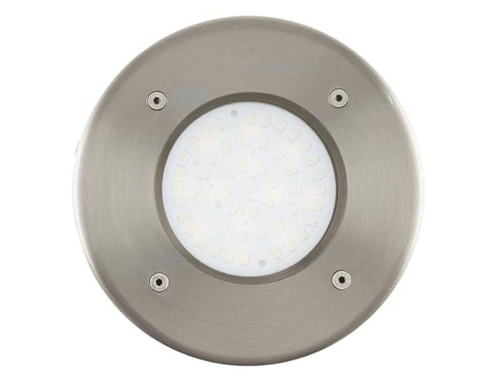 Eglo LED encastré au sol Lamedo\, lampe encastrable 1 flamme\, lampe de chemin en acier inoxydable\, couleur argent\, verre blanc satiné\, forme carrée\, IP67