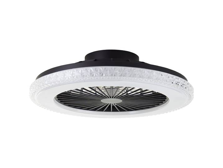 BRILLIANT Ventilateur noir Plafonnier BADRIA Ø 49cm 40W 4700 lumens 3000 à 6500 lumens Plastique/métal