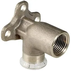 Geberit, Rohrverbindungstechnik, Anschlusswinkel Mapress d= 15mmxRp 1/2, Kupfer, 90Grad, Rotguss (Winkelverbindung)