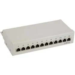 InLine Patchfeld Cat.6 12-fach, Server Zubehör, Grau