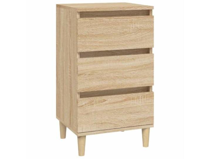 fsahslih Nachttisch Sonoma-Eiche 40x35x70 cm 3 Schubladen Beistelltisch Kompakter Nachttisch fürs Schlafzimmer mit 3 Schubladen, stabilen Holzbeinen und robuster Oberplatte im Sonoma-Eiche Design.