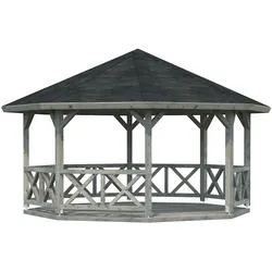 Palmako Pavillon Betty 18,0 m2 Grau tauchimprägniert