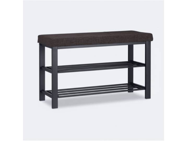 Banc banquette range chaussures 81 x 32 x 50 cm marron