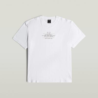 T-Shirt G-STAR "Multi Text Relaxed", Herren, Gr. M, weiß, Jersey, Obermaterial: 100% Baumwolle, bedruckt, unifarben, relaxed fit hüftbedeckend, Rundhals, abgesteppte Kante, Shirts T-Shirt
