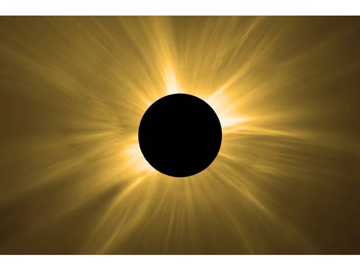 Fototapete PAPERMOON SONNEN-FINSTERNIS-SONNE WELTALL ERDE PLANETEN UNIVERSUM , bunt, B:5m L:2,8m, Vlies, Tapeten, Fototapete