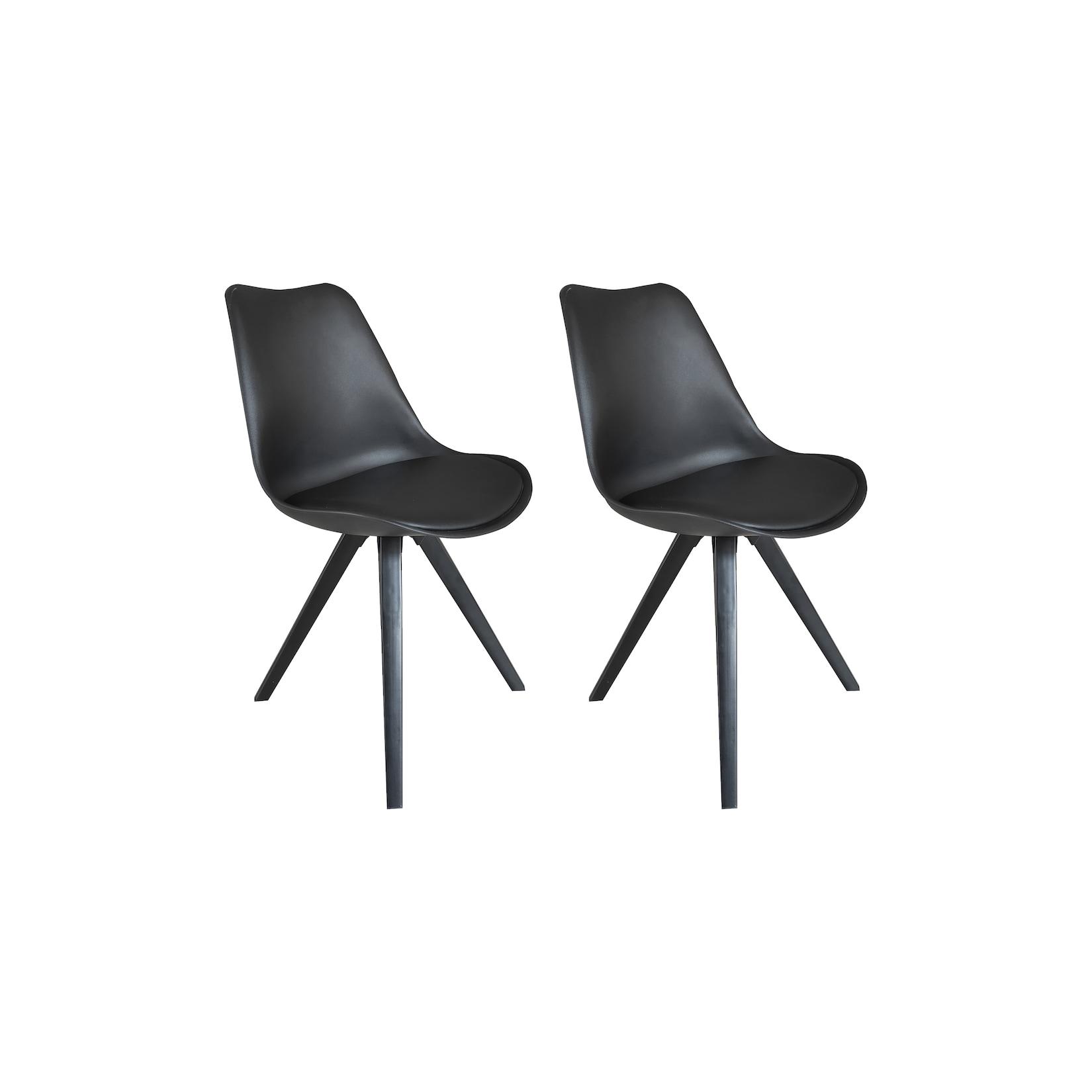 byLIVING Esszimmerstuhl KIRA, 2-er Set, Kunstleder schwarz, Gestell schwarz