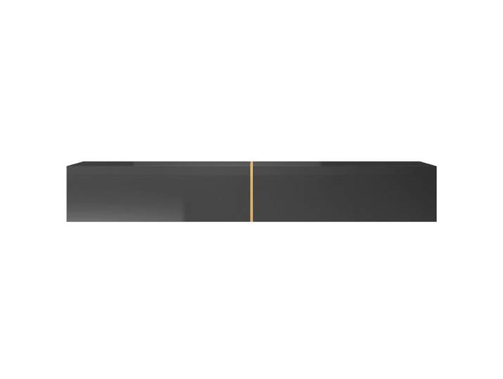 Selsey Tv-Lowboard Bisira Schwarz / Gold 200/30/32 cm, Holzwerkstoff, Rechteckig, 200x30x31.6 cm, Wohnzimmer, TV Möbel, Lowboards, Lowboards stehend