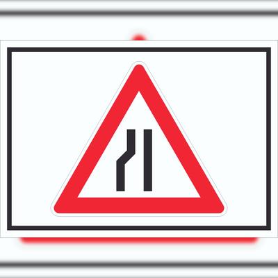 HB-Druck Schild Achtung Verengte Fahrbahn links Symbol A1 (594x841mm)
