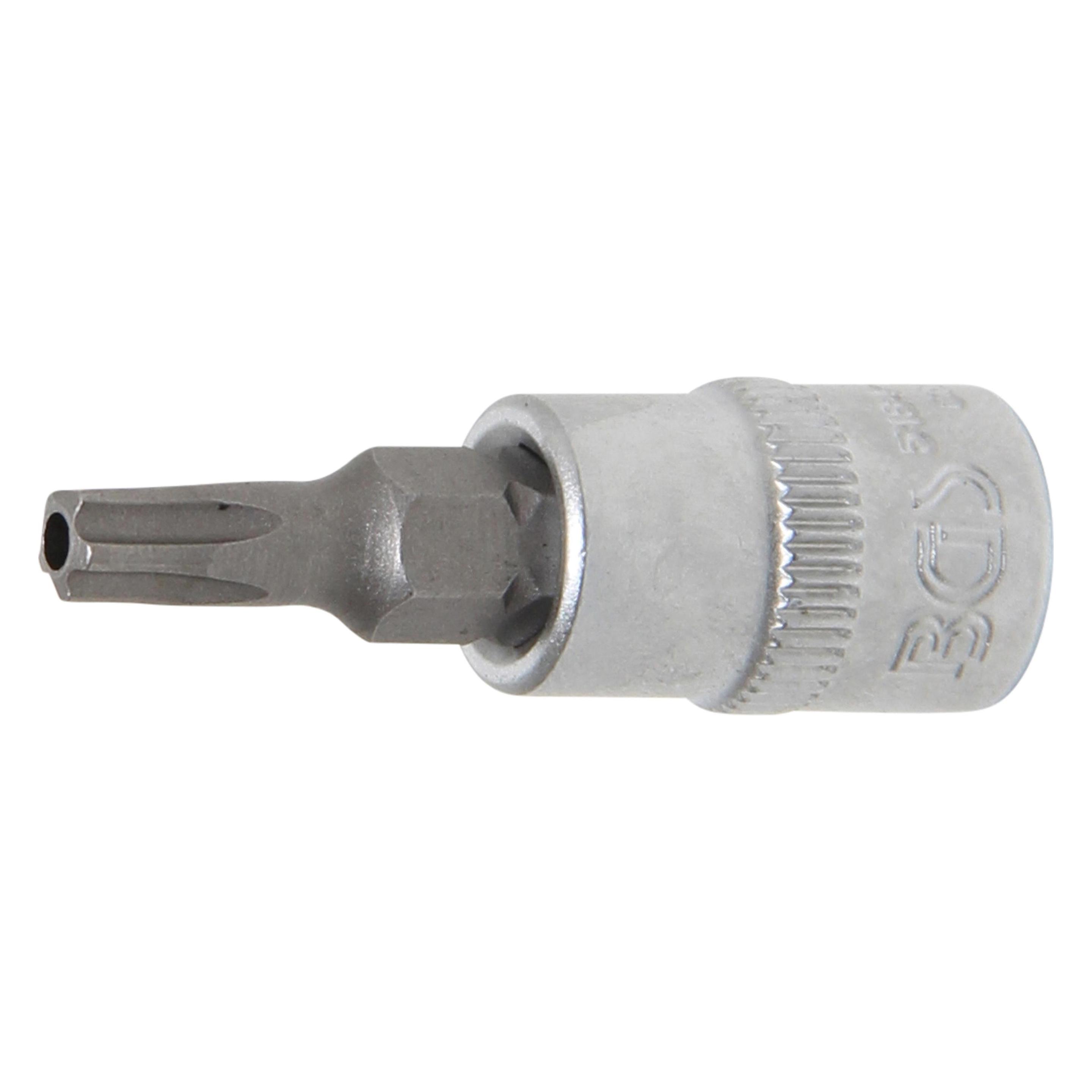 BGS Bit-Einsatz Antrieb Innenvierkant 6,3 mm (1/4") TS-Profil (für Torx Plus) mit Bohrung TS25 (5184-TS25)