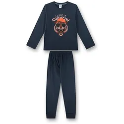 Sanetta Jungen Schlafanzug, lang -  Teens, I like it crunchy, Löwe, Single Jersey, Baumwolle Dunkelblau / 140