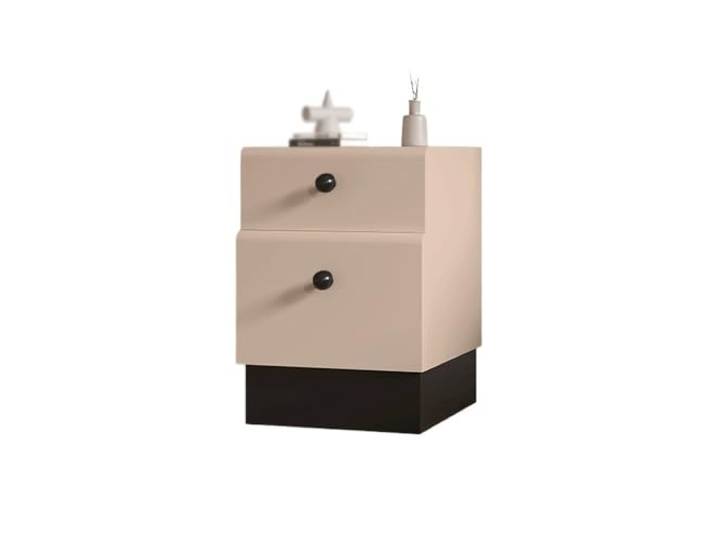 YANG11FAN Vielseitig Kleiner Nachttisch aus Holz in Khaki Schmaler Schrank mit Clipnaht an der Seite, schwarzer Griff(Groß)
