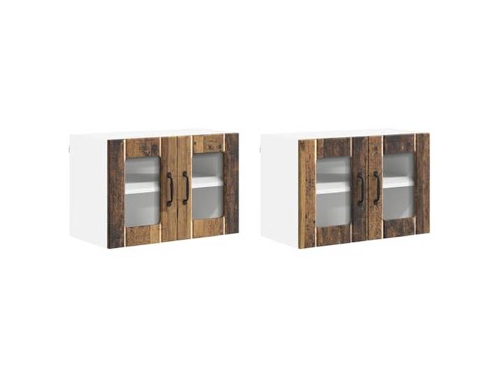 IBUQDDV Wandglas-Schrank Lucca 2 STK. Altholz Holzwerkstoff Geschirrspüler-Paneel, rechteckig, Innenbereich, Holzwerkstoff-Rahmen, modernes Küchendesign