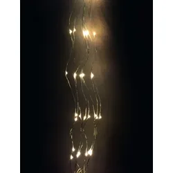 Lex 2x 40er Micro LED Schweif Drahtlichterkette Set Batterie Lichterkette warmweiß
