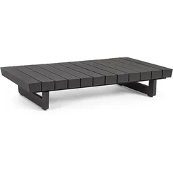 Couchtisch Infinity aus Aluminium, modernes Design, anthrazit, 126 cm, rechteckig
