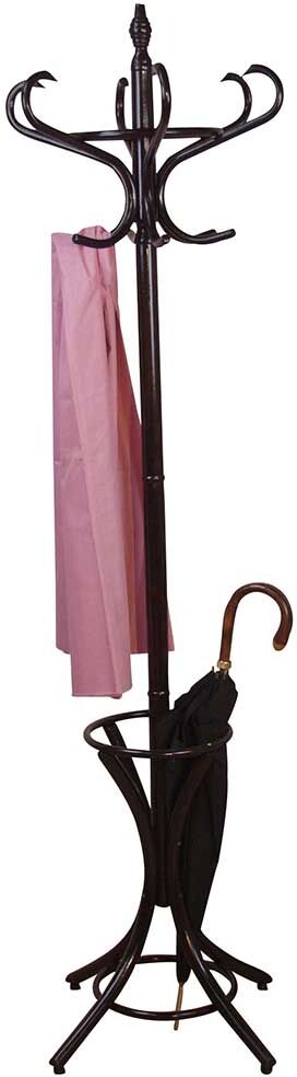Pharao24.de Standgarderobe in Dunkelbraun Birke massiv Vintage Design