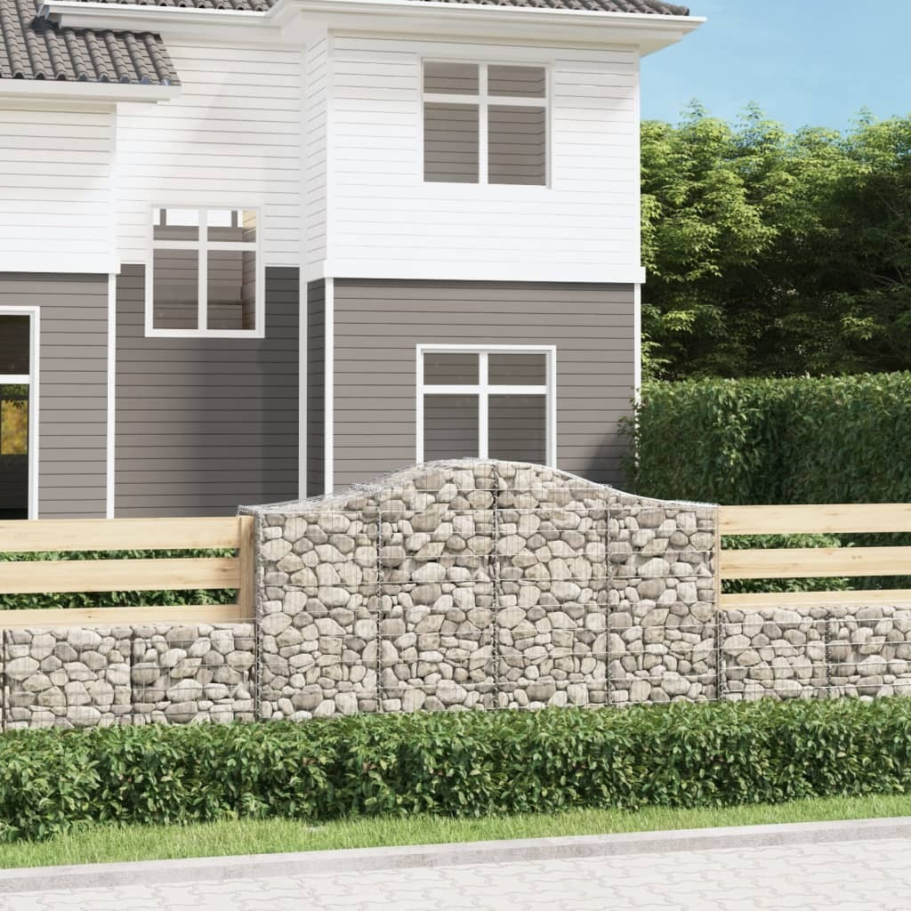 Maison Exclusive Geknoopte gaasbakken 15 stuks verzinkt staal B/D/H: 200 x 50 x 120/140 cm