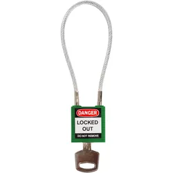 Brady, Vorhängeschloss, SafetyPadlocks-Compact Cable Keyed Green