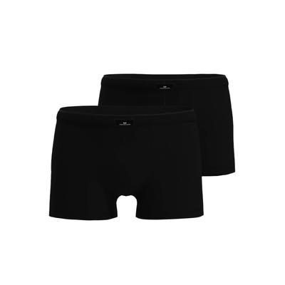 Retro Pants GÖTZBURG "X-Lastic", Herren, Gr. 5, schwarz (schwarz, dunkel, uni), Single Jersey, Obermaterial: 95% Baumwolle, 5% Elasthan, eng, Unterhosen, eng, kurz, basic, mit Logo, Baumwollmix