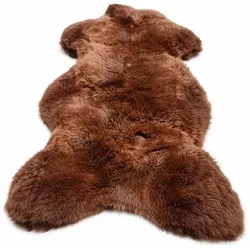 LAMMFELL Schaffell Natur Braun weich & dicht ca. 115 cm