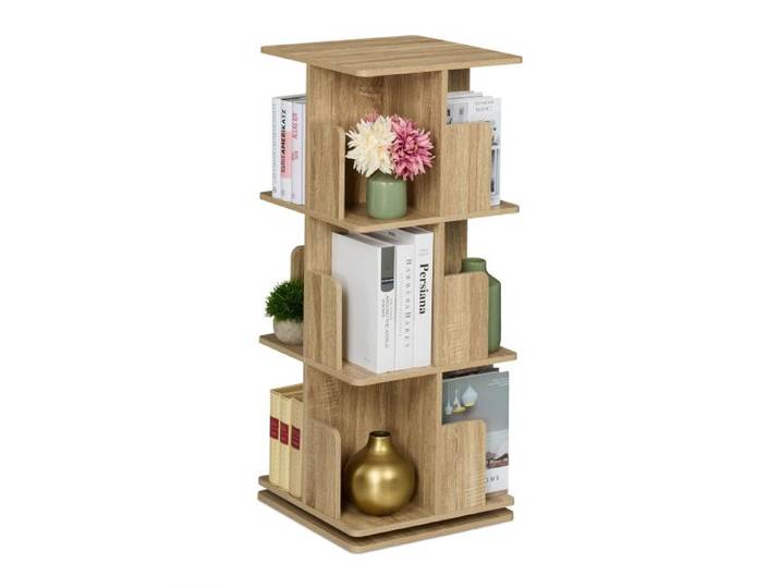 Relaxdays Draaibare boekenkast houtlook