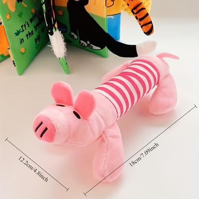 Market Central Puppy Teething Squeaky Plush Chew Toy Interactive Dog Toy For Small Dogs pig