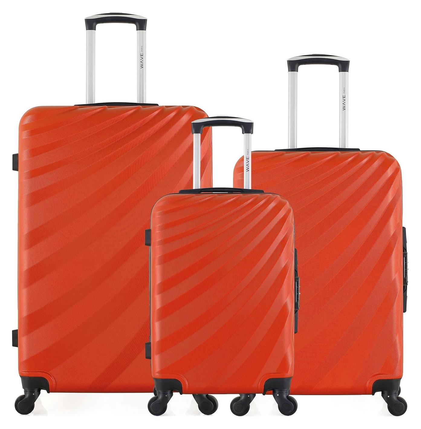 WAVE PARIS - Set bestehend aus 3 Koffern - Großer Koffer, Weekender und Handgepäckkoffer - Modell DANUBE