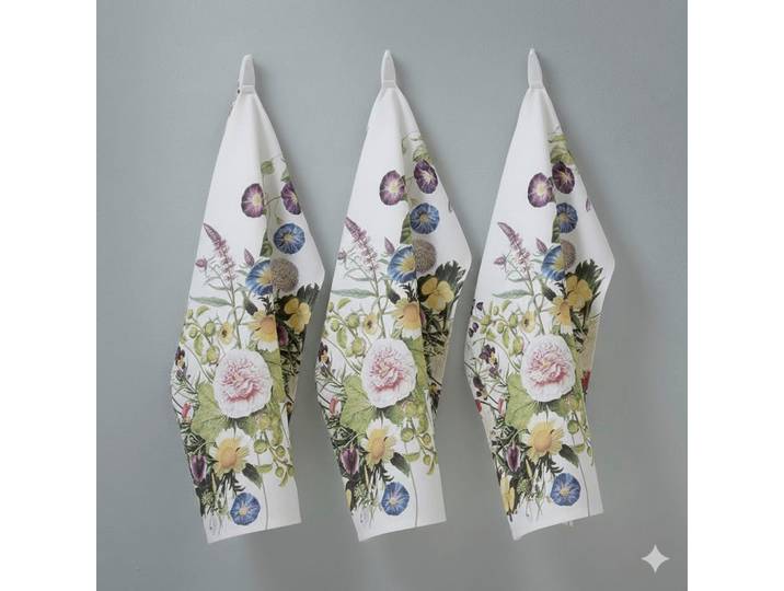 Geschirrtuch-Set Flower Garden JL, Mehrfarbig, 3-teilig, Blume, 50x70 cm, Heimtextilien, Geschirrtücher & Schürzen, Geschirrtücher