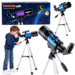 Astronomisches Teleskop für Kinder, blaues Stativ, 150-fache Vergrößerung