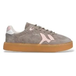 Pepe Jeans für Damen. PLS000044 Maya Classic Ledersneaker dunkelbeige (38), Wohnung, Schnürsenkel, Lässig