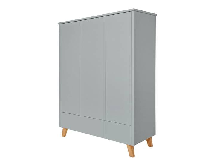 Armoire 3 portes 2 tiroirs Novelies Zara Gris
