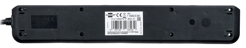 Brennenstuhl Eco-L 6 Way Split Sw 3m BK nero