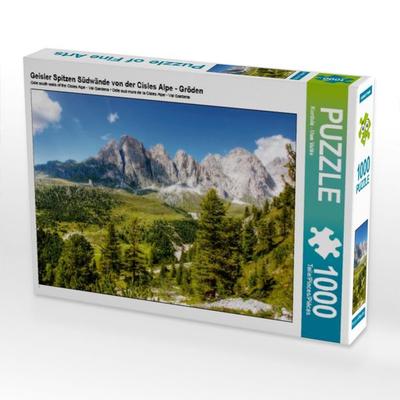 CALVENDO Puzzle Geisler Spitzen Südwände von der Cisles Alpe - Gröden | 1000 Teile Lege-Größe 64x48cm Foto-Puzzle für glückliche Stunden