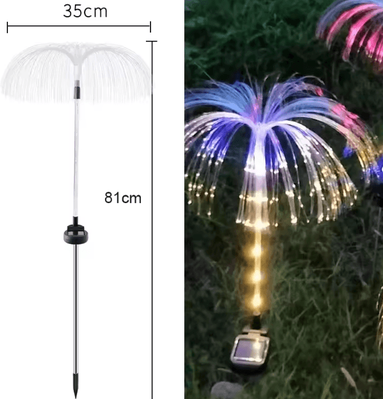 Inspire Curations Outdoor Waterproof Yard Christmas Pathway Lawn Wedding Party Decoration Solar Power Flowers Lamp Solar Jellyfish Garden color And Warm White