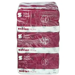 satino HiLine Toilettenpapier HiLine 3-lagig 72 Rollen (9 Pack à 8 Rollen) weiß