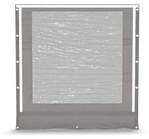 Seitenwand PVC 2x2m 4 Stck. Transparentem Fenster 580g/m? Grau - Pavillon - Plane Wasserdicht - Zeltgarage - Faltpavillon - Gartenpavillon - Lagerzelt - Gartenzelt - Pavillon - Gartenhaus