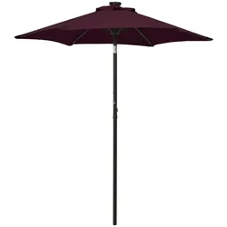 vidaXL Sonnenschirm mit LED-Beleuchtung Bordeauxrot 200x211 cm Alu