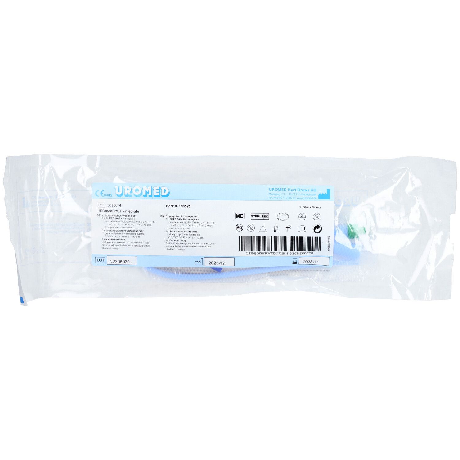 Uromed Cyst Ch 14 Wechsel Kath.Set integral 3026 1 St Katheter
