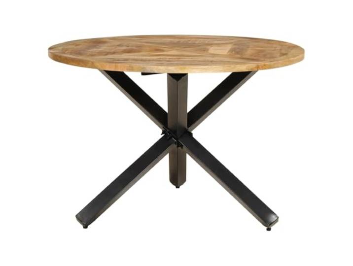 KFGWERSTY Esstisch 110 x 75 cm Raues Mango-Massivholz Runder Esstisch für Esszimmer und Küche, massive Mangoholz-Tischplatte, stabiles Metallgestell, einfache Reinigung