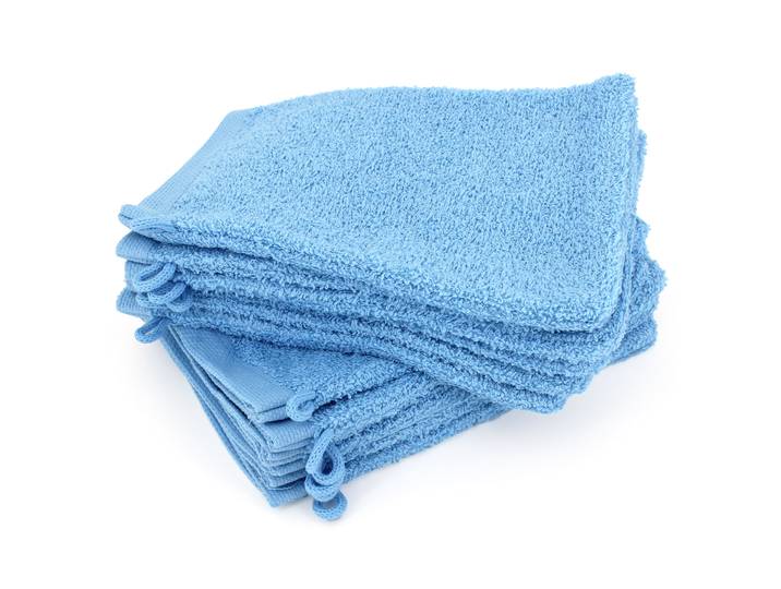 Lot de 12 gants de toilette 16x21 cm ALPHA bleu Ciel