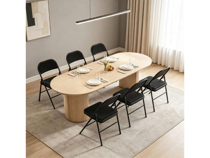 Chaise pliante élégante Kit de chaise pliante Classique de siège fonctionnel (uniquement avec chaise pliante 6pcs) Noir