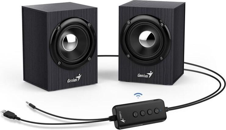 Genius SP-HF385BT Bluetooth Luidsprekers 2.0, 4W, Zwart, Hout