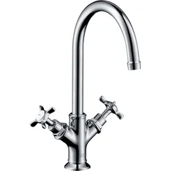 hansgrohe AXOR Montreux Zweigriff Waschtischarmatur 210, ohne Ablaufgarnitur, 16506000, Farbe: Chrom
