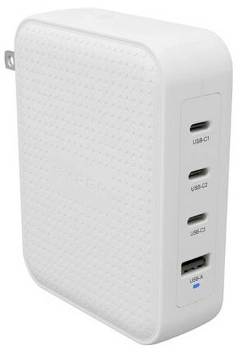 Targus HyperJuice 145W USB Ladegerät 140 W 1x USB-A, 3x USB-C Weiß GaN