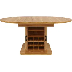 STILVORA Esstisch MDF/Metall dunkelbraun 118-158x118x76 cm, ausziehbar, mit verborgenem Stauraum