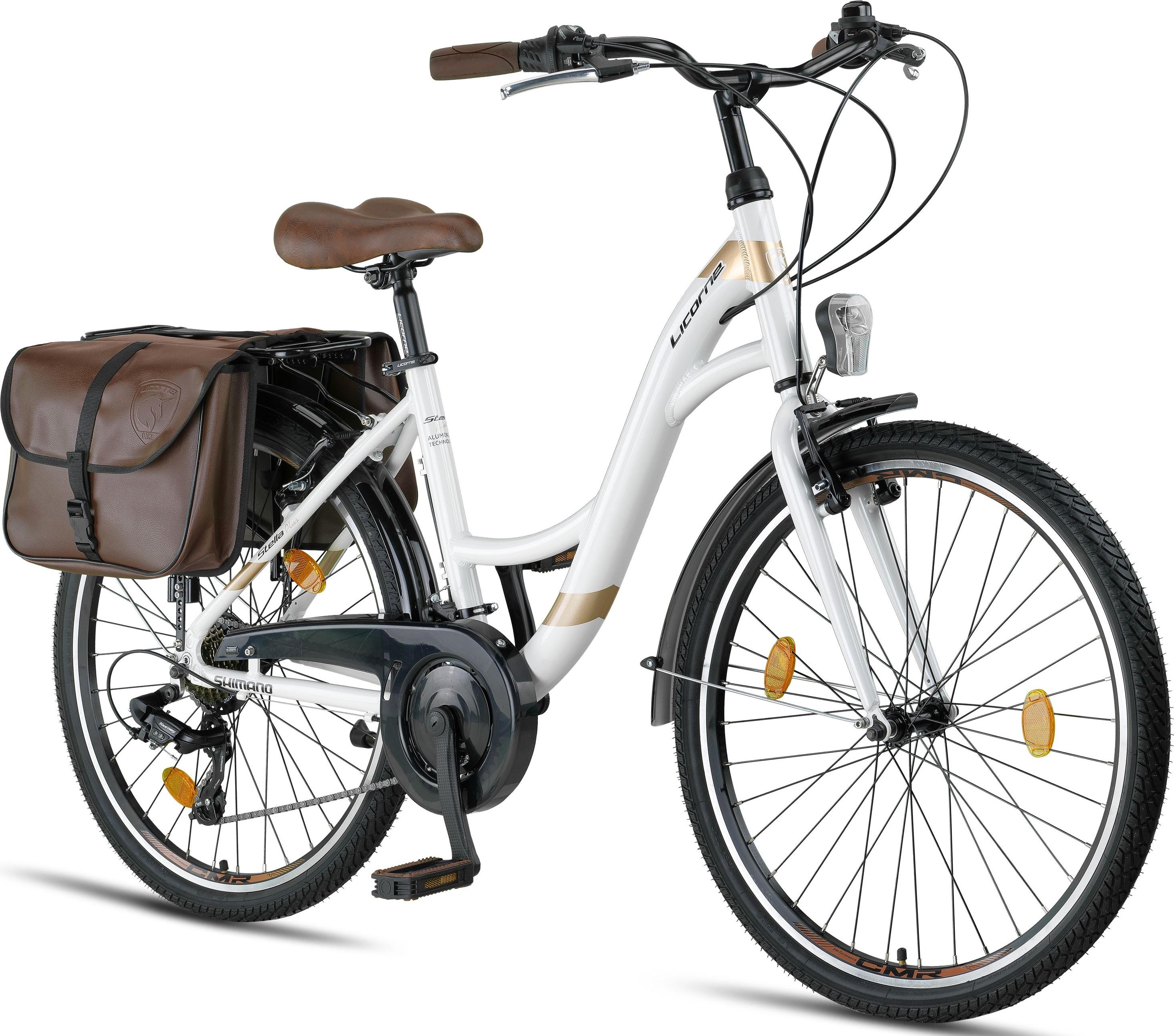 Licorne Bike Stella Plus Premium City Bike in Zoll Aluminium Fahrrad für Mädchen, Jungen, Herren und Damen - 21 Gang-Schaltung - Hollandfahrrad