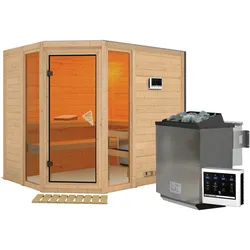 Karibu Sauna Sinai 3-9kW Bioofen-Steuergerät-ohne Dachkranz
