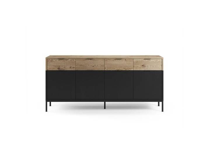 ELINE - Meuble TV 180cm en mélamine - Noir