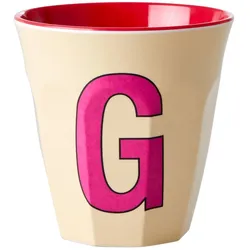 RICE Melamin Buchstaben Becher – Bunter Alphabet Becher, Ø9 x H9cm, mehrfarbig, G2
